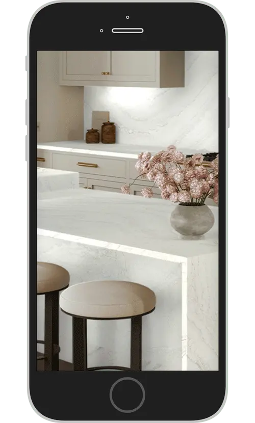 Phone view of countertop